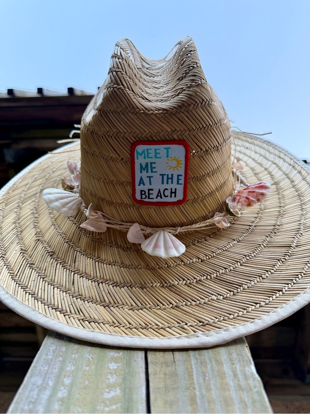 Anthropologie Lucky Zone Patch Lifeguard Straw Sun Hat NWT ☀️🌊 - Picture 2 of 8